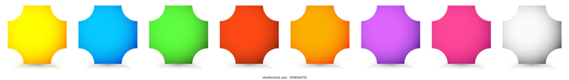 Empty colorful  button, banner shapes