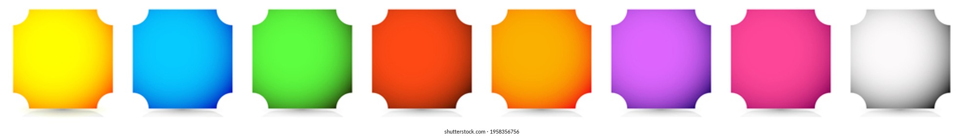 Empty colorful  button, banner shapes