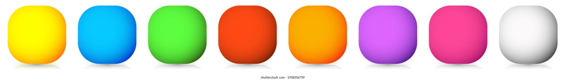 Botones de colores vacíos, formas de pancartas