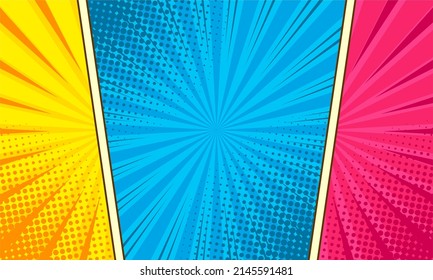 empty colorful comic cartoon background