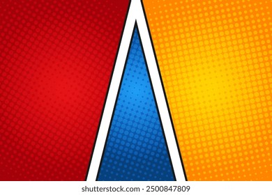 Empty colorful halftone comic book background design