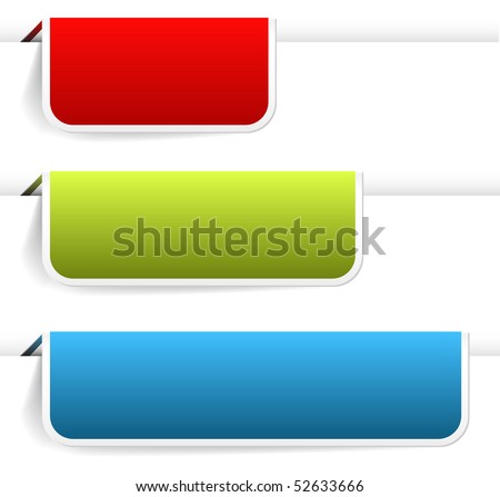 Empty colorful paper tags / bookmarks for eshop items - new, sale, discount, sold out