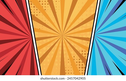 Leere bunte Pop Art Comic Cartoon Hintergrund Vektorgrafik