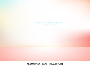 Empty Colorful smooth Studio room Backdrop. Light interior with copyspace for your creative project . Vector illustration EPS 10