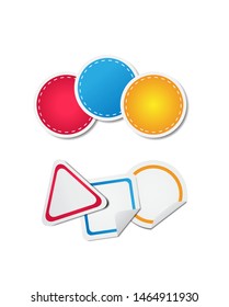 Empty Colorful stickers set.Vector sale banner for web store. Product stickers with offer.