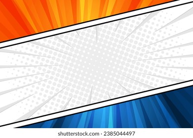 Plantilla de fondo de marco de estilo de libro de historietas vacía