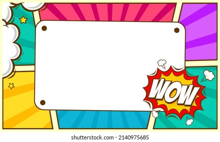 empty comic frame background template