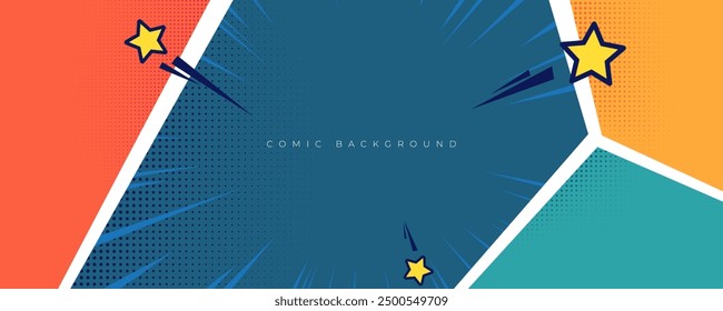 Leerer Comic-Seitenstil, bunter Vorlagenhintergrund