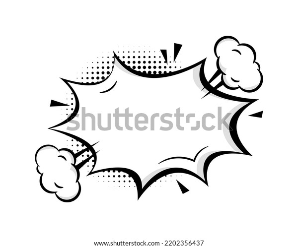 Empty Comic Speech Bubble Clouds Halftone Stock Vector (Royalty Free ...