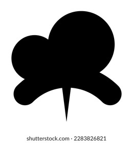 Empty comic speech bubble icon. Black speech bubble icon. Vintage design, pop art style. Vector illustration isolated on white background.