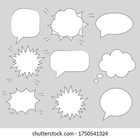 
 empty comic speech bubbles art style - stock vector.