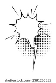Empty comic speech bubbles. Hand drawn retro cartoon stickers. Pop art style. Vector