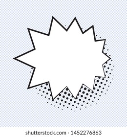 empty comic surprise bubble with halftone dotted shadows on checkered background. vintage pop art dialog elements easy to edit and customize. eps 10