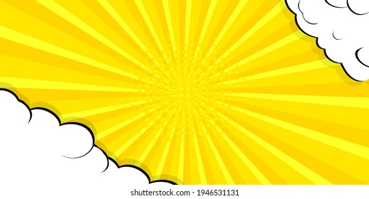 Empty Comic Yellow Background. Vector, Pop Art Style.