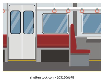 empty commuter trin simple illustration