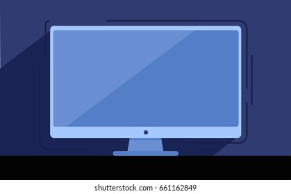 empty computer monitor, isolated, vector illustration, screen icon 
