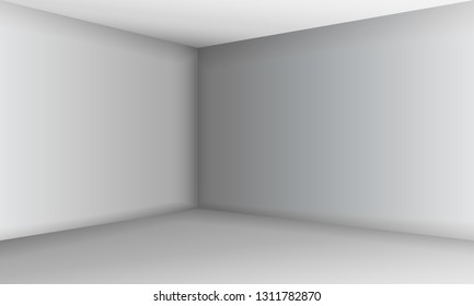 Empty concrete room. Gray Abstract Background.Vector architectural illustratrion - Modern interior. Realistic indoor space - Vector. Corner of an empty room - Illustration. Free space for your message