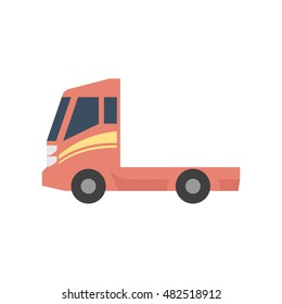 Empty container lift truck icon in flat color style. Automobile car industry logistic distribution shipping