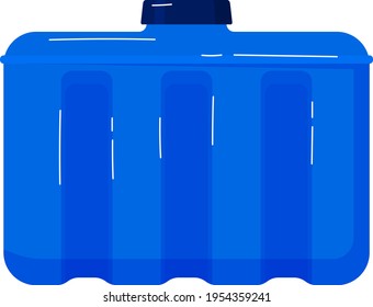 Leerer Behälter, Kanister einzeln auf Weiß, Benzintank, Lagereinrichtung, Design, flache Vektorgrafik.