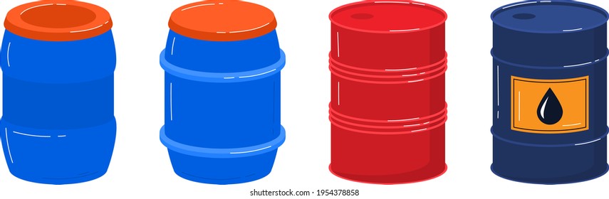 Empty container, use canister isolated on white, gasoline tank, storage equipment, design, flat style vector illustration.
