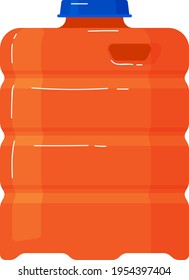 Empty container, use canister isolated on white, gasoline tank, storage equipment, design, flat style vector illustration.