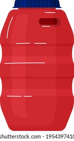 Empty container, use canister isolated on white, gasoline tank, storage equipment, design, flat style vector illustration.