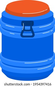 Empty container, use canister isolated on white, gasoline tank, storage equipment, design, flat style vector illustration.
