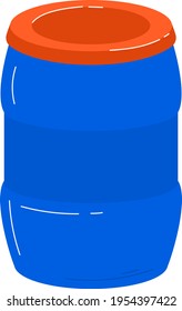 Empty container, use canister isolated on white, gasoline tank, storage equipment, design, flat style vector illustration.
