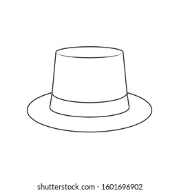 Empty contour hats. Headgear icon, hat. Isolated contour on a white background. Flat style