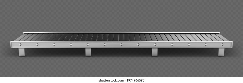 Empty conveyor belt isolated on transparent background.