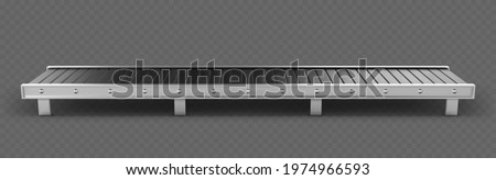 Empty conveyor belt isolated on transparent background.