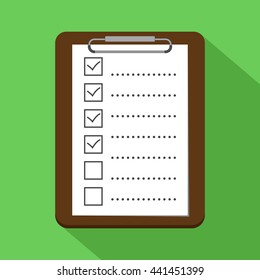 Empty copy space checklist with marked checkboxes illustration vector icon.