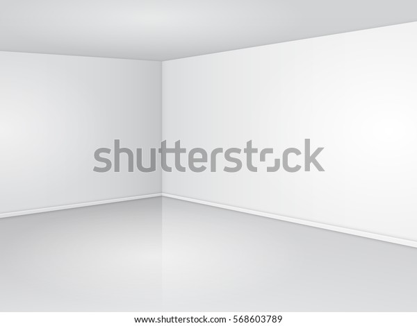 清潔な白い壁の部屋の空の隅 のベクター画像素材 ロイヤリティフリー