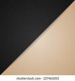 empty corrugated brown and black cardboard background, vector template