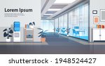 empty coworking area no people open space modern office interior horizontal