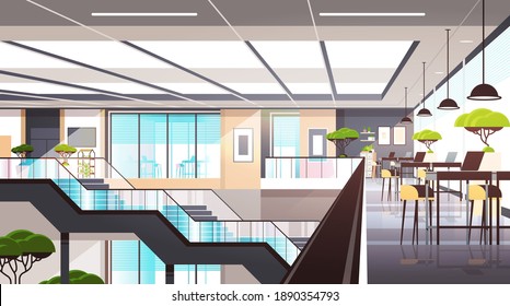 empty coworking space interior modern smart working office creative open space horizontal vector illustration