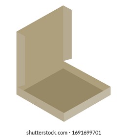 Empty craft cardboard box. Vector 