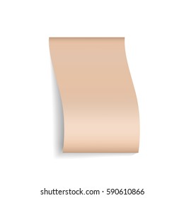 Empty craft paper sheet isolated on white background. paper mockup grey template.