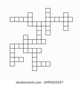 Empty crossword template. Kids quiz game. Vector design isolated on white background.