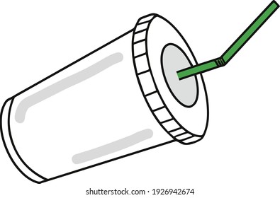 empty cup garbage straw plastic