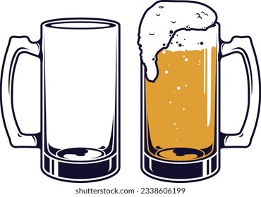 It's an empty cup and a glass of beer.