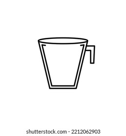 empty cup glass icon on white background. simple, line, silhouette and clean style. black and white. suitable for symbol, sign, icon or logo