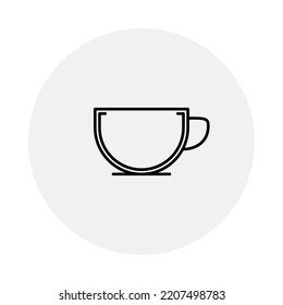 empty cup icon on white background. simple, line, silhouette and clean style. black and white. suitable for symbol, sign, icon or logo