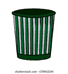 empty cup of popcorn bucket isolated on white background