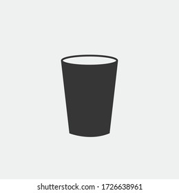 empty cup vector icon for water and beverages icon