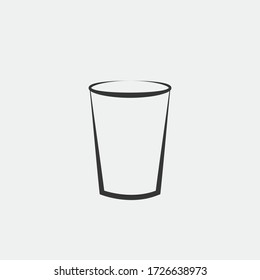 empty cup vector icon for water and beverages icon