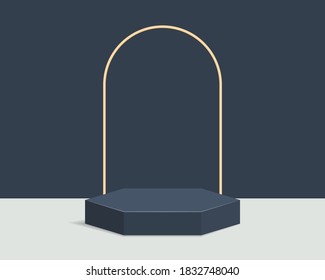 Empty cylinder podium on minimal background. Abstract minimal scene with geometric shape object. Design for product presentation. 3d vector illustration. 