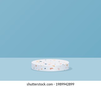 Leeres Zylinderhobel auf minimalem Hintergrund. Abstrakte minimale Szene mit geometrischen Formen. Design für die Produktpräsentation. 3D-Vektorgrafik. 