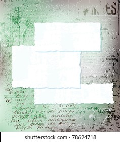 Empty damaged banners on beautiful grungy background. eps10 vector