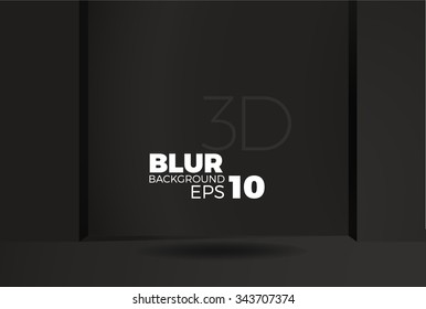 Empty dark 3D room for sales of furniture or interior design. Modern office studio premium background. 